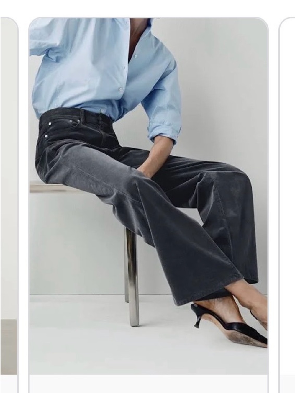 AYR Wide-Leg High-Rise Pants in Charcoal